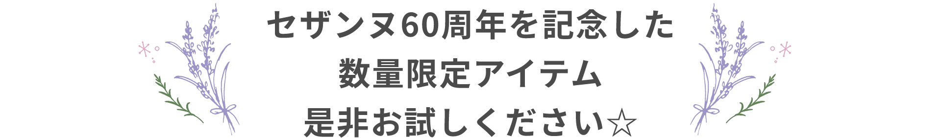 セザンヌ60周年を記念した数量限定アイテム是非お試しください☆