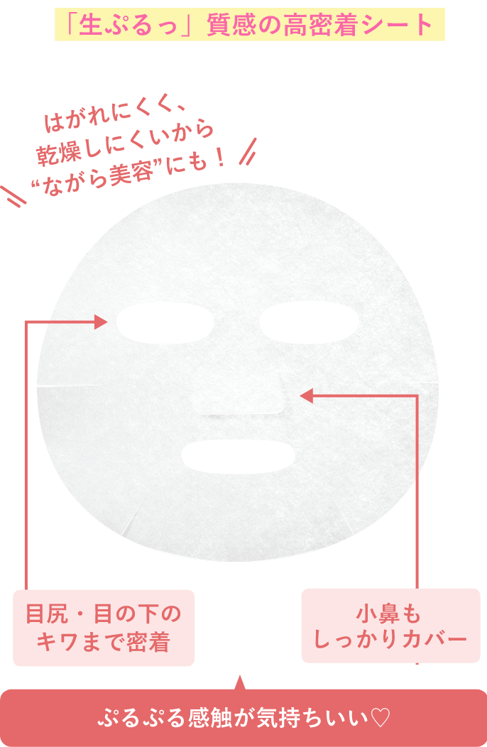 「生ぷるっ」質感の高密着シート